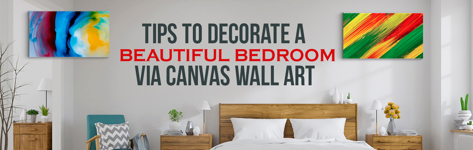 Tips to Decorate a Beautiful Bedroom via Canvas Wall Art
