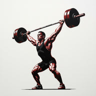 Fitness Wall Art canvas print, a lifter at the top of a clean pull, muscle and effort in bold black and crimson strokes