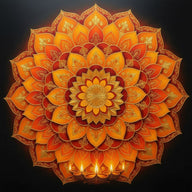 Hinduism Wall Art canvas print, a Hindu devotional artwork, a lotus mandala with concentric petal rings and fine gold