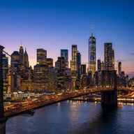 New York Wall Art canvas print, the New York City skyline at dusk from across the East River