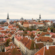 Tallin Wall Art canvas print, Tallinn, medieval red-tiled roofs