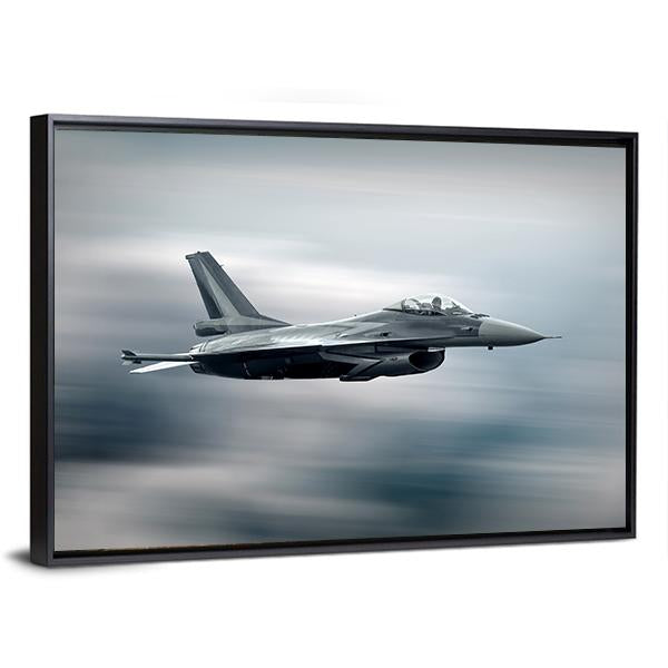 F-16 Fighter Jet in Flight Canvas Wall Art