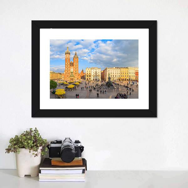 St. Mary's Basilica at Krakow Main Market Square Canvas Wall Art