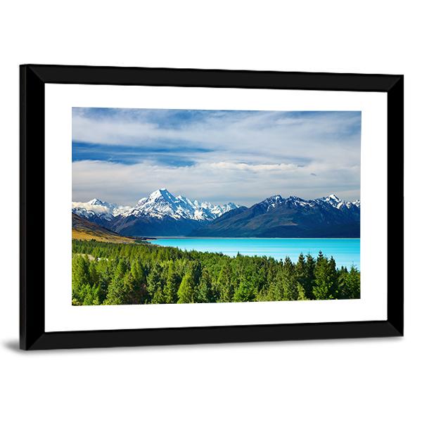 Mount Cook and Lake Pukaki Canvas Wall Art