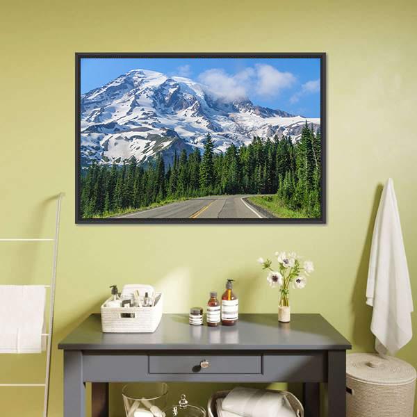 Mount Rainier Road Canvas Wall Art
