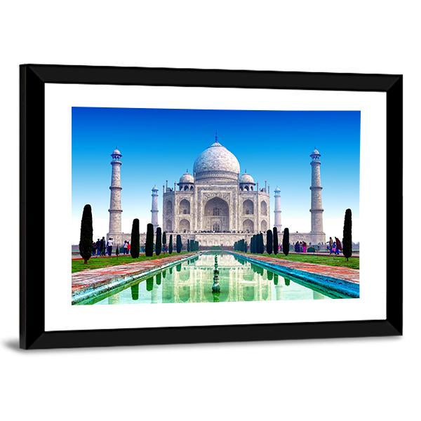 Taj Mahal Reflecting Pool and Gardens Canvas Wall Art