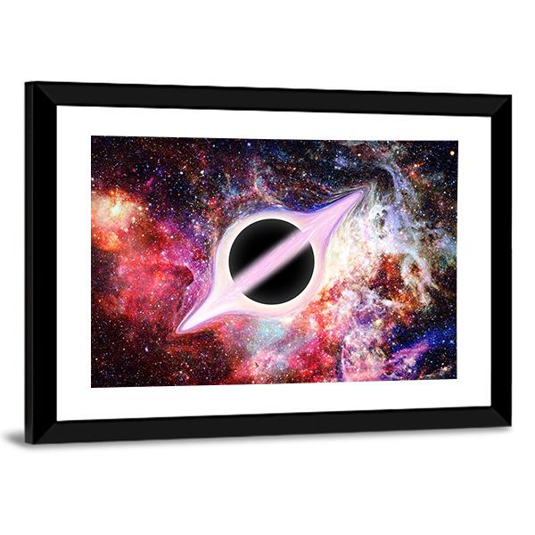 Black Hole with Swirling Accretion Disk Canvas Wall Art