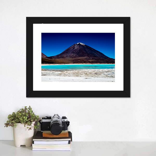 Bolivia Lagoon with Snow-capped Volcano Canvas Wall Art