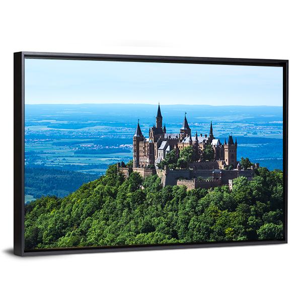 Hohenzollern Castle on Forested Hill Canvas Wall Art