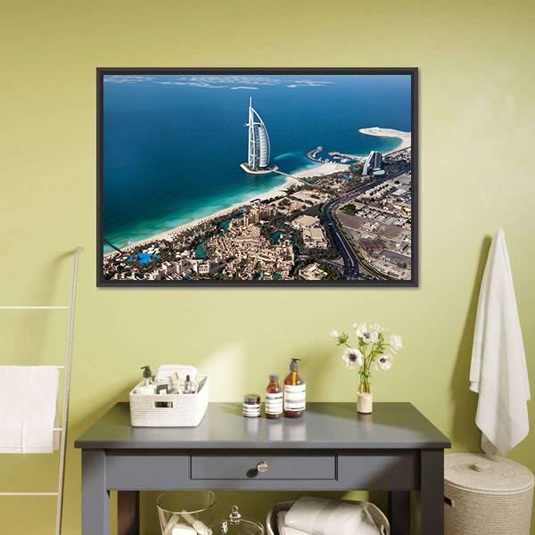 Burj Al Arab Aerial View Canvas Wall Art