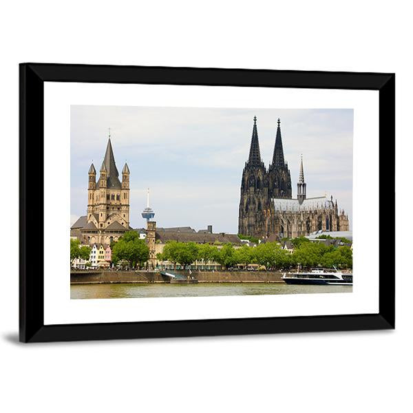 Cologne Cathedral and the Rhine River Canvas Wall Art
