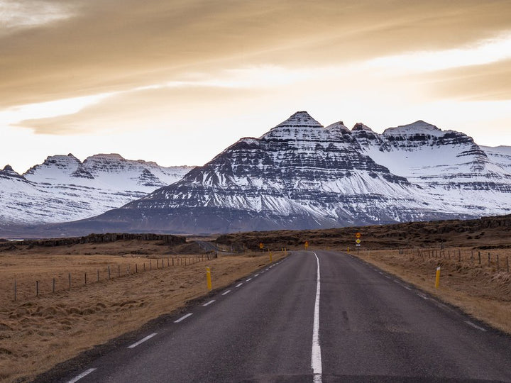 Ring Road At Sunset In East Fjords In Iceland Canvas Wall Art
