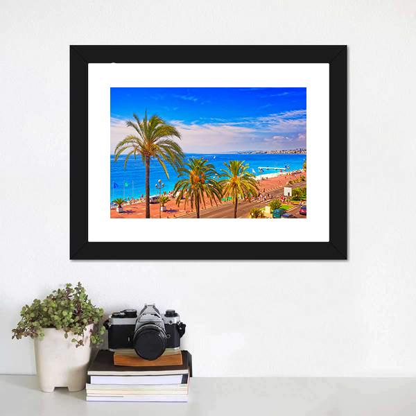 French Seaside Promenade Canvas Wall Art