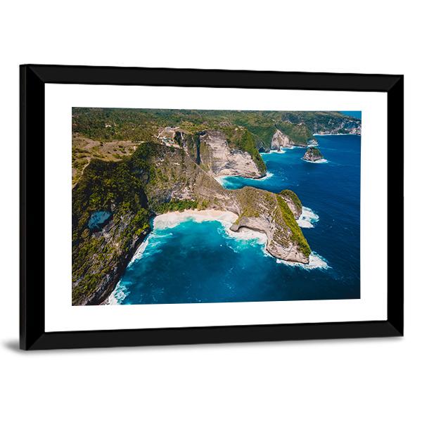 Kelingking Beach Aerial Cliffs Canvas Wall Art