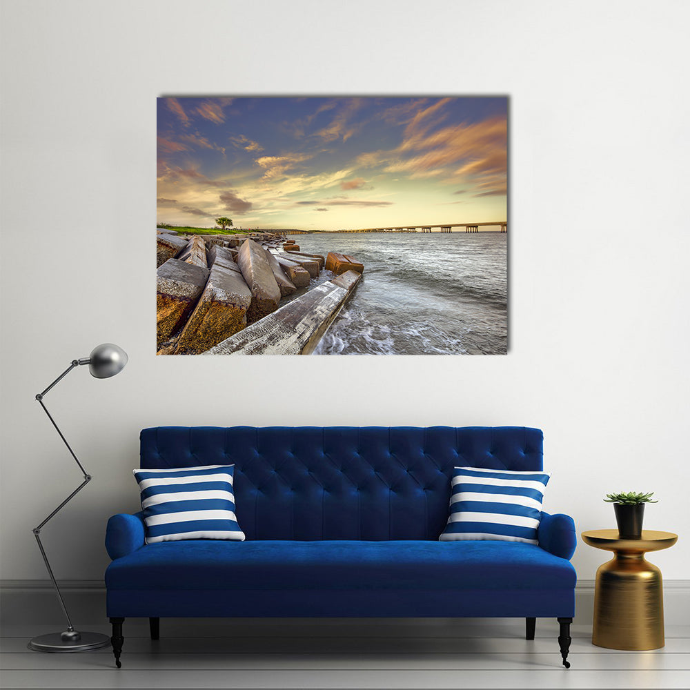 Two Bridges Between Amelia Island and Big Talbot Island Canvas Wall Art