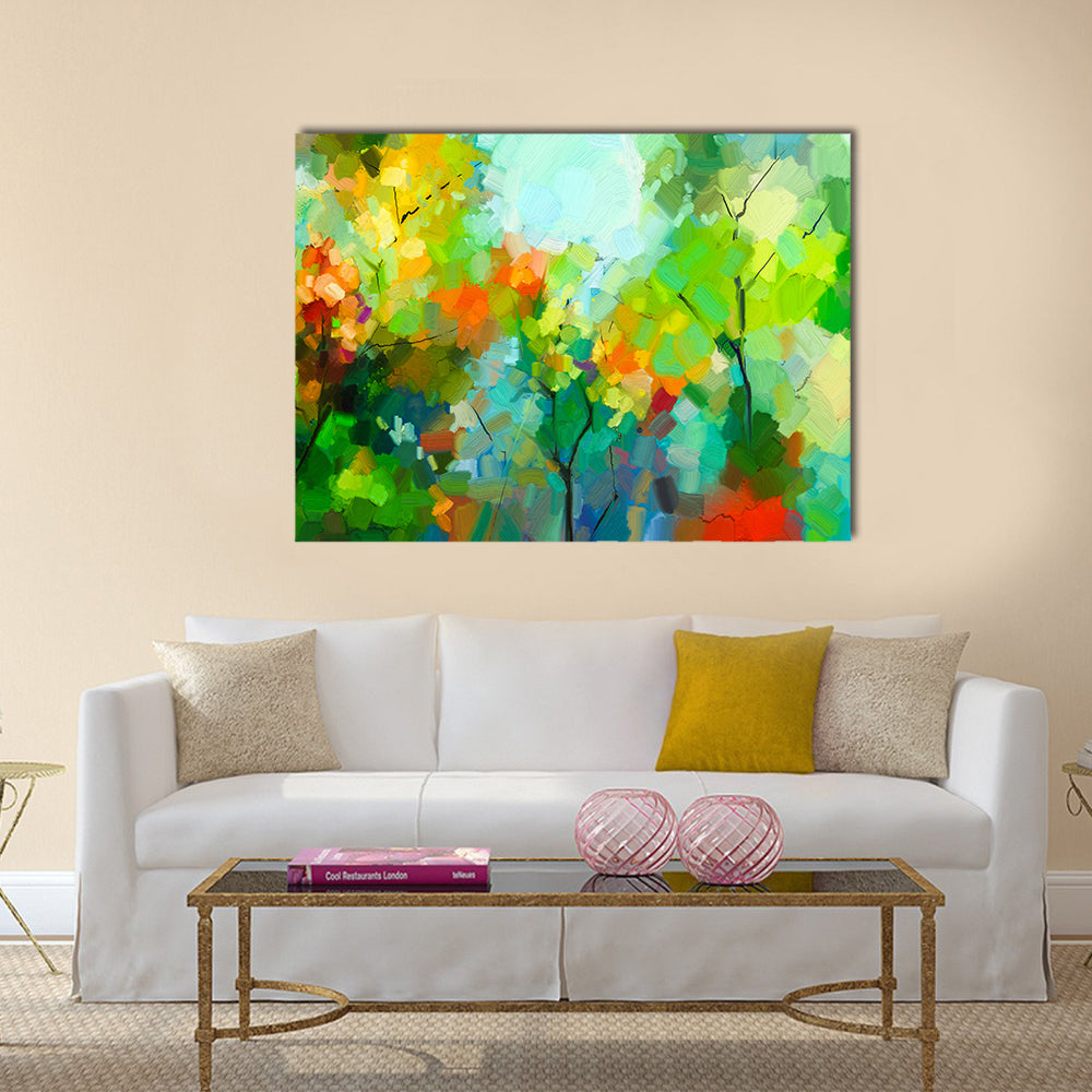 Spring Forest Abstract Canvas Wall Art