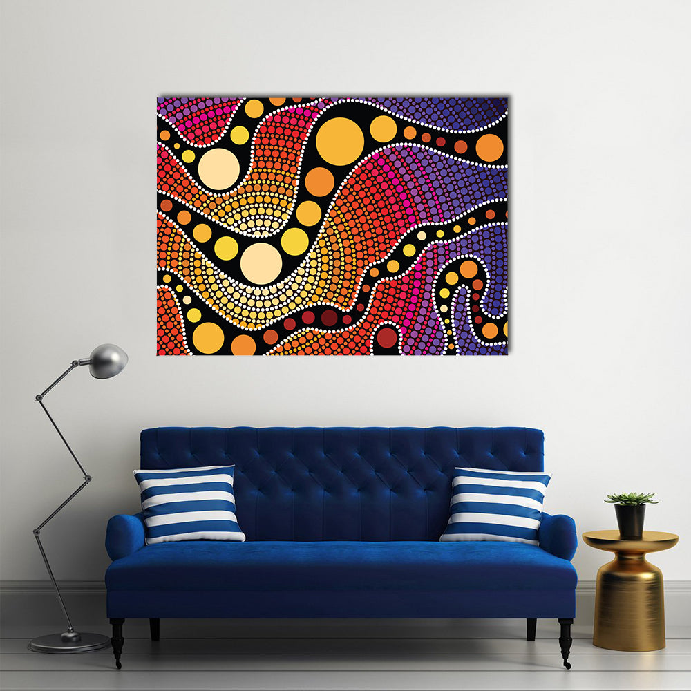 Colorful Dot Connection Canvas Wall Art