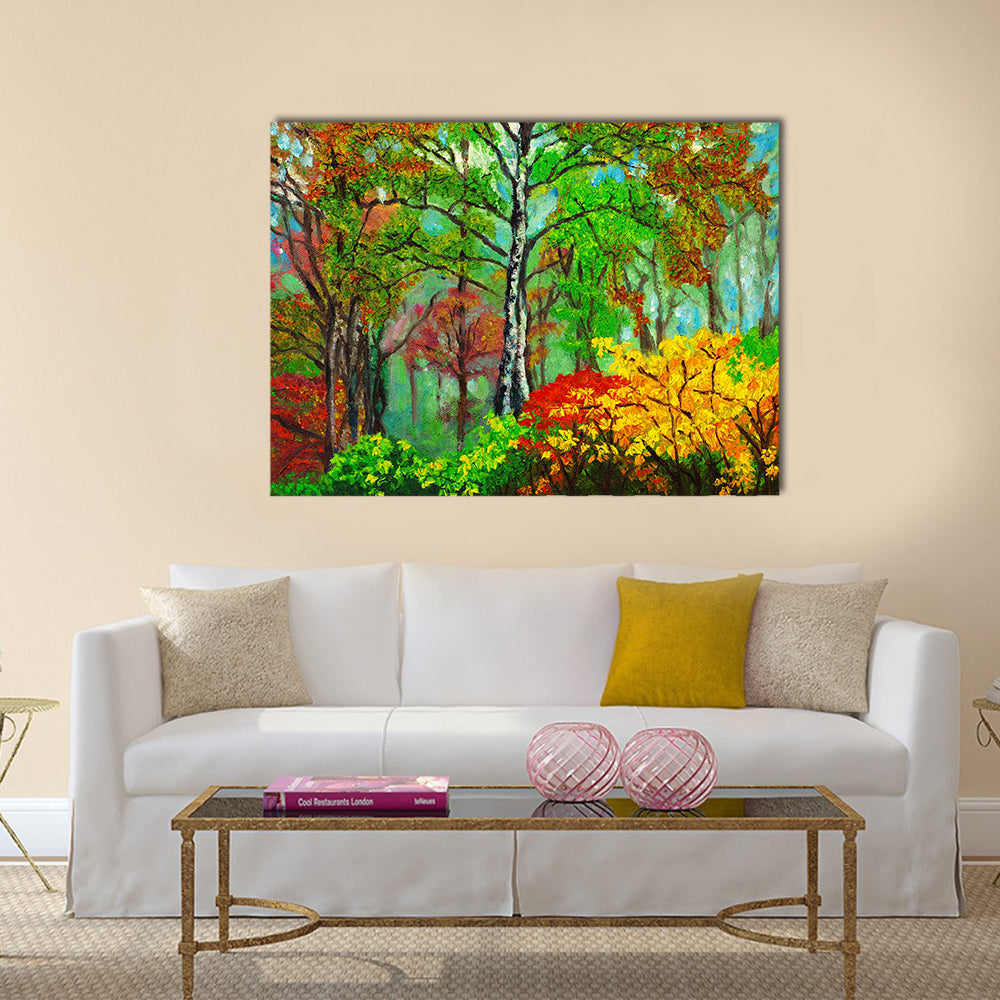 Birch Forest Oil Painting Canvas Wall Art