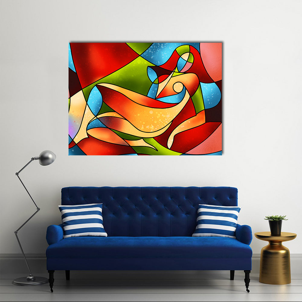 Stained Glass Female Figure Canvas Wall Art