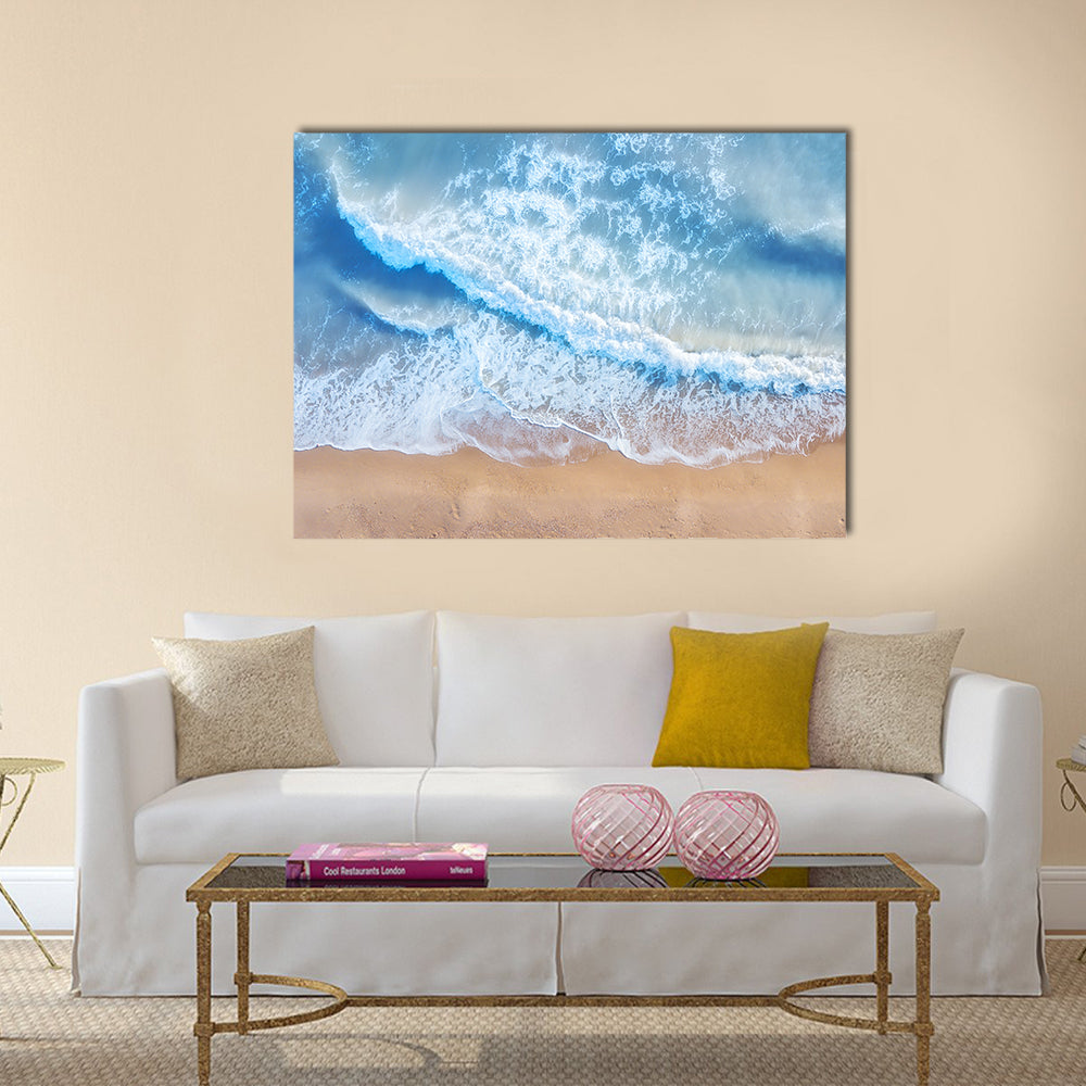 Beach And Waves From Top Canvas Wall Art