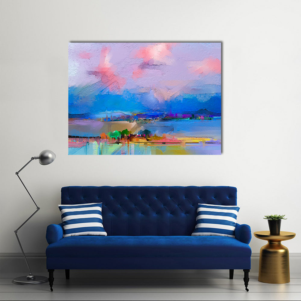 Colorful Sky Abstract Landscape Canvas Wall Art