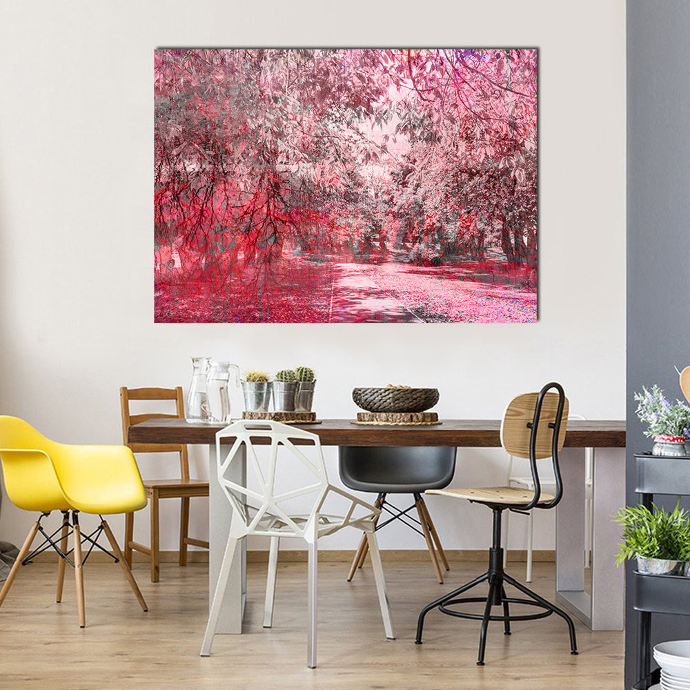 Fantasy Fall Forest Path Canvas Wall Art