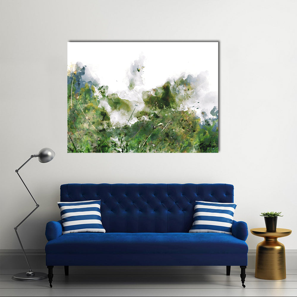 Wild Jungle Watercolor Texture Canvas Wall Art