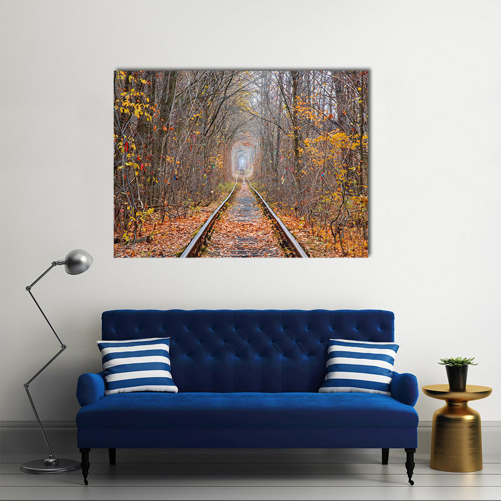 Tunnel of Love in Late Autumn Canvas Wall Art