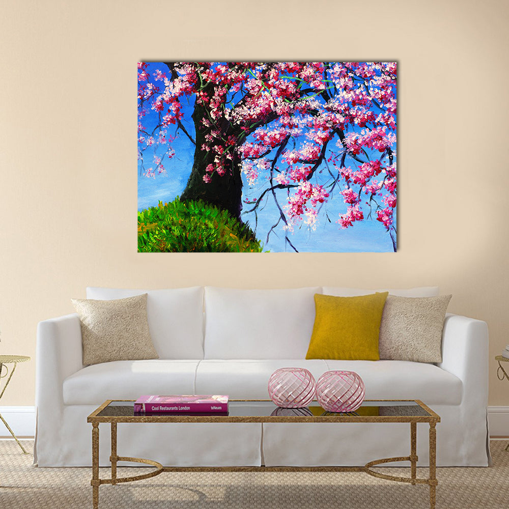 Impasto Cherry Blossom Tree Painting Canvas Wall Art