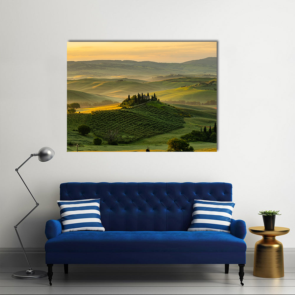 Tuscany Rolling Hills with Cypress Trees Canvas Wall Art