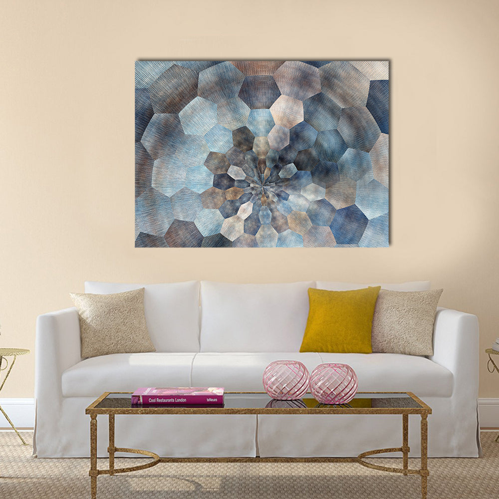 Textured Geometric Spiral Abstract Canvas Wall Art