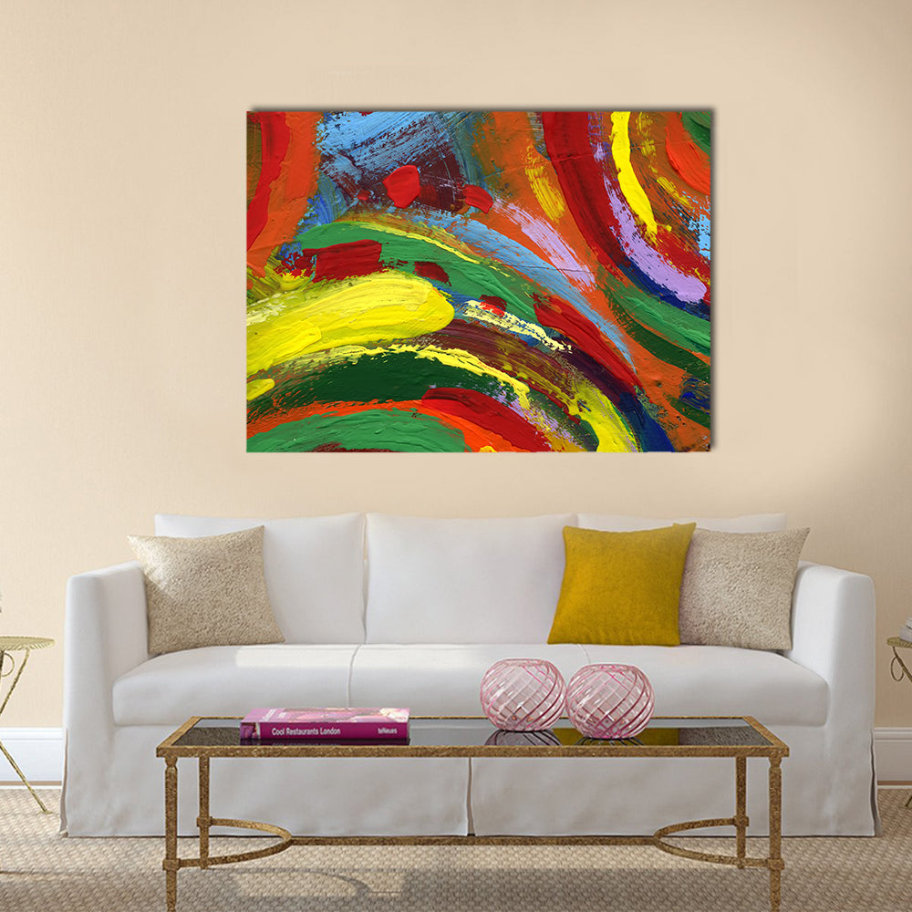 Colorful Acrylic Impasto Abstract Canvas Wall Art