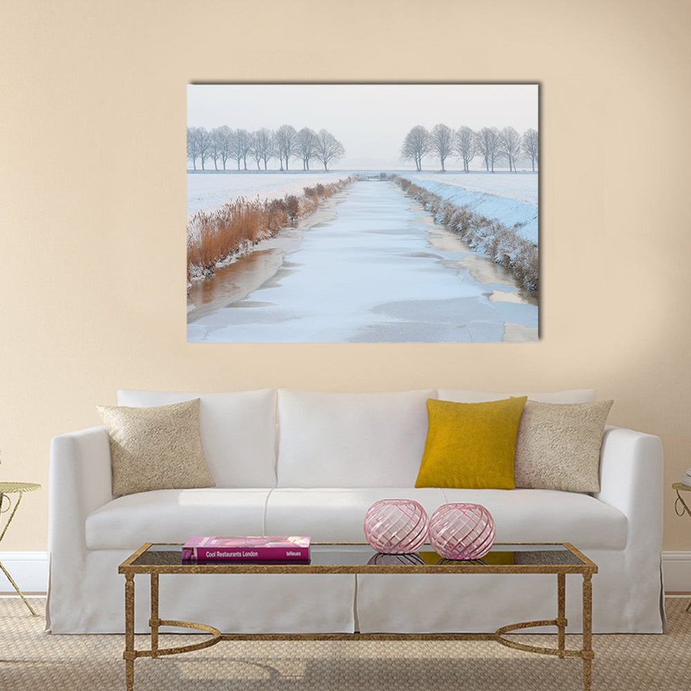 Winter Landscape In Holland Canvas Wall Art
