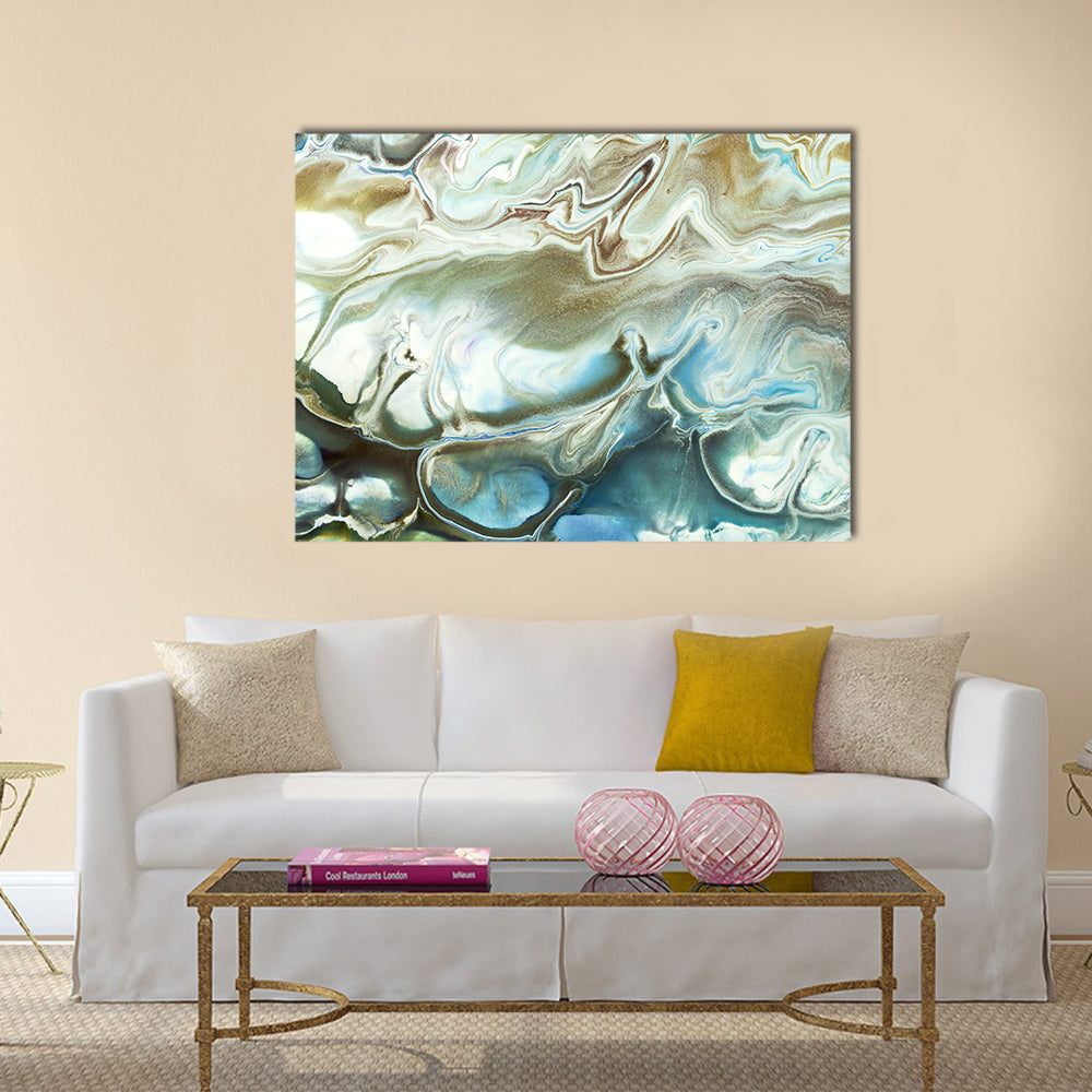 Acrylic Marble Texture with Gold Accents Canvas Wall Art