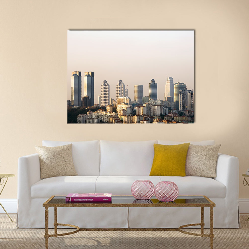 Zincirlikuyu Financial District In Istanbul Turkey Canvas Wall Art