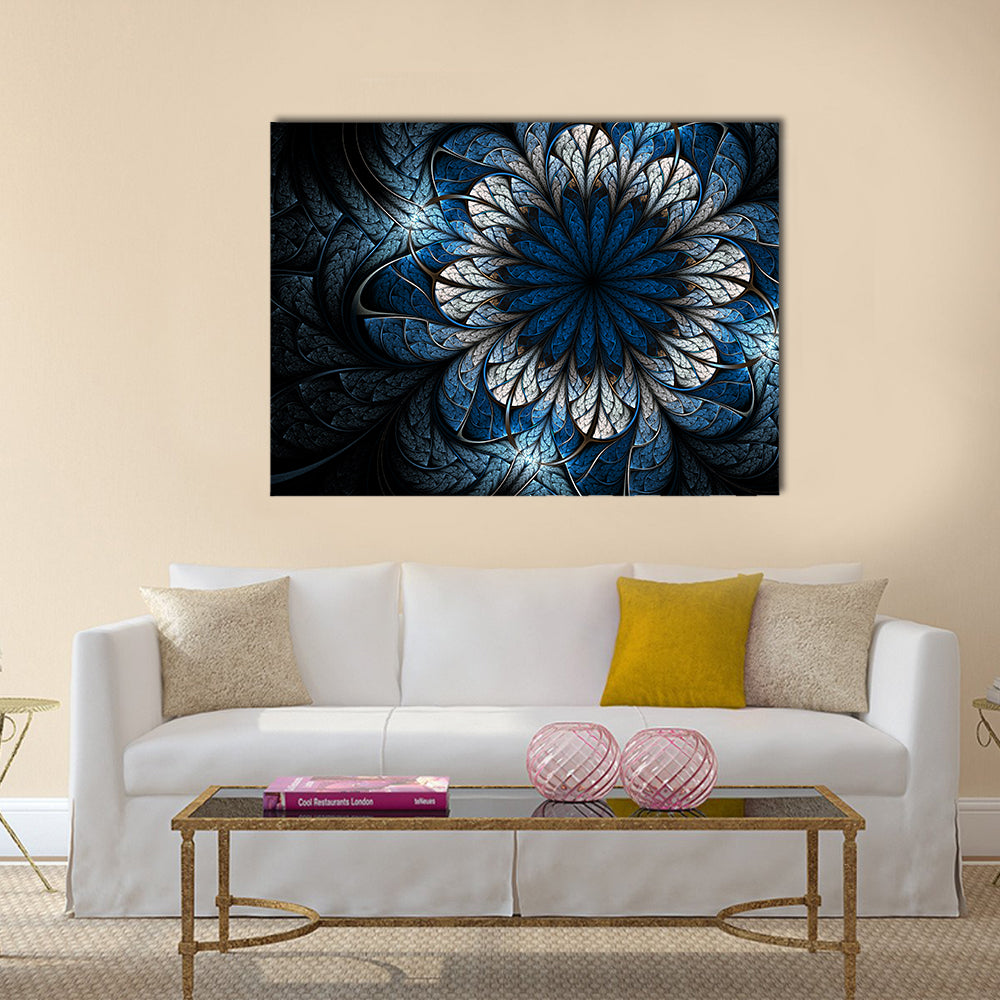 Fractal Flower Mandala Canvas Wall Art