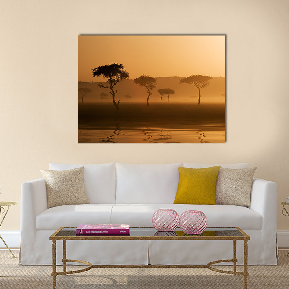 Sunset Over Massai Mara Canvas Wall Art