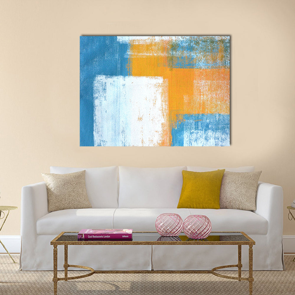 Hand-drawn Abstract Geometric Color Blocks Canvas Wall Art