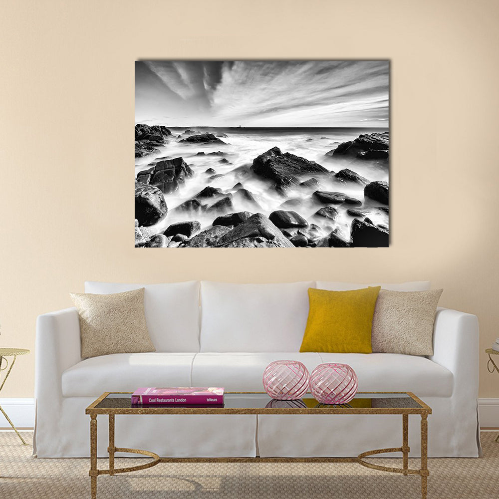 Portland Maine Rocky Coastline Canvas Wall Art