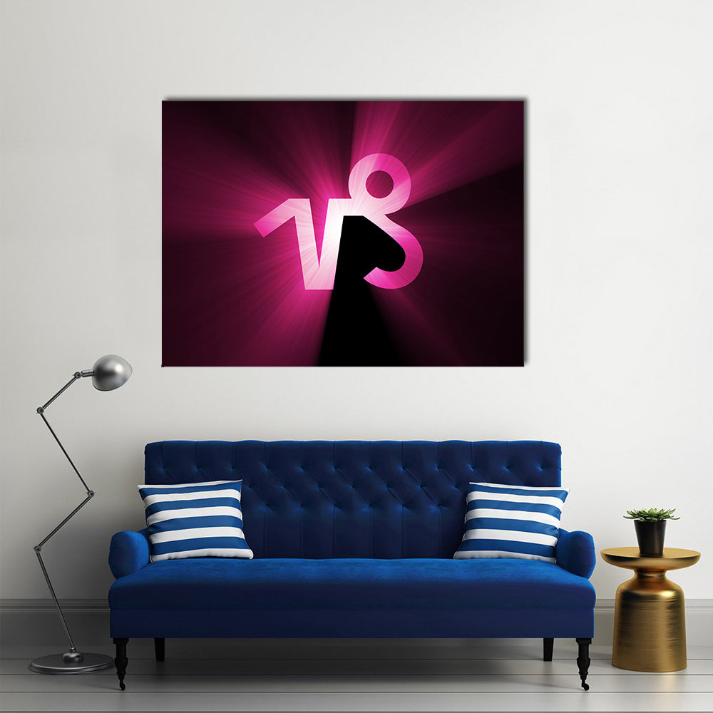 Capricorn Zodiac Symbol Canvas Wall Art