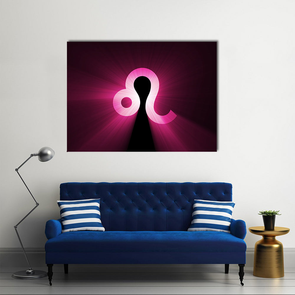Glowing Leo Zodiac Symbol Canvas Wall Art