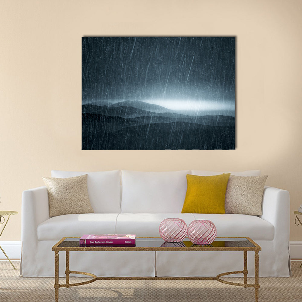 Rain Over Misty Meadows Canvas Wall Art