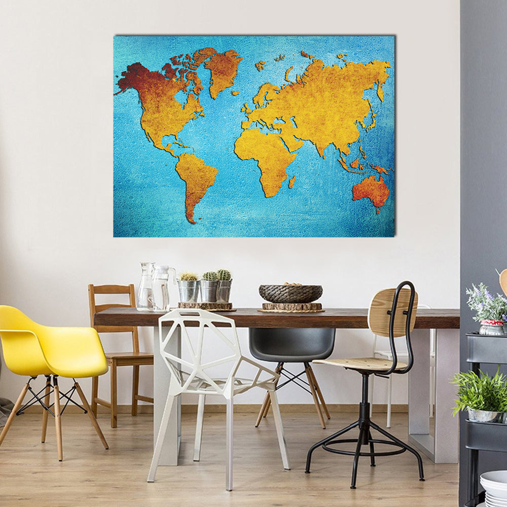 Grunge World Map Canvas Wall Art