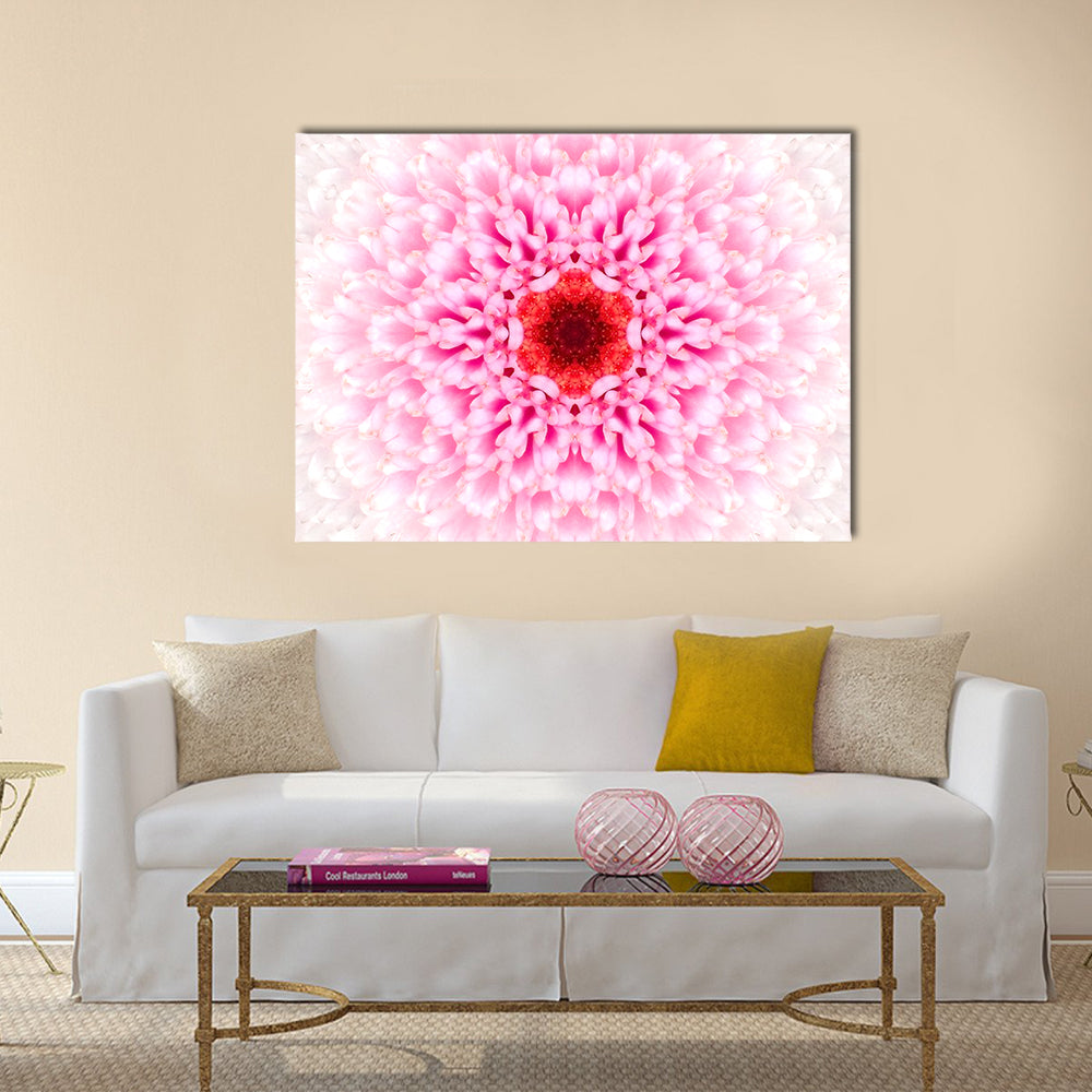 White Mandala Concentric Flower Canvas Wall Art