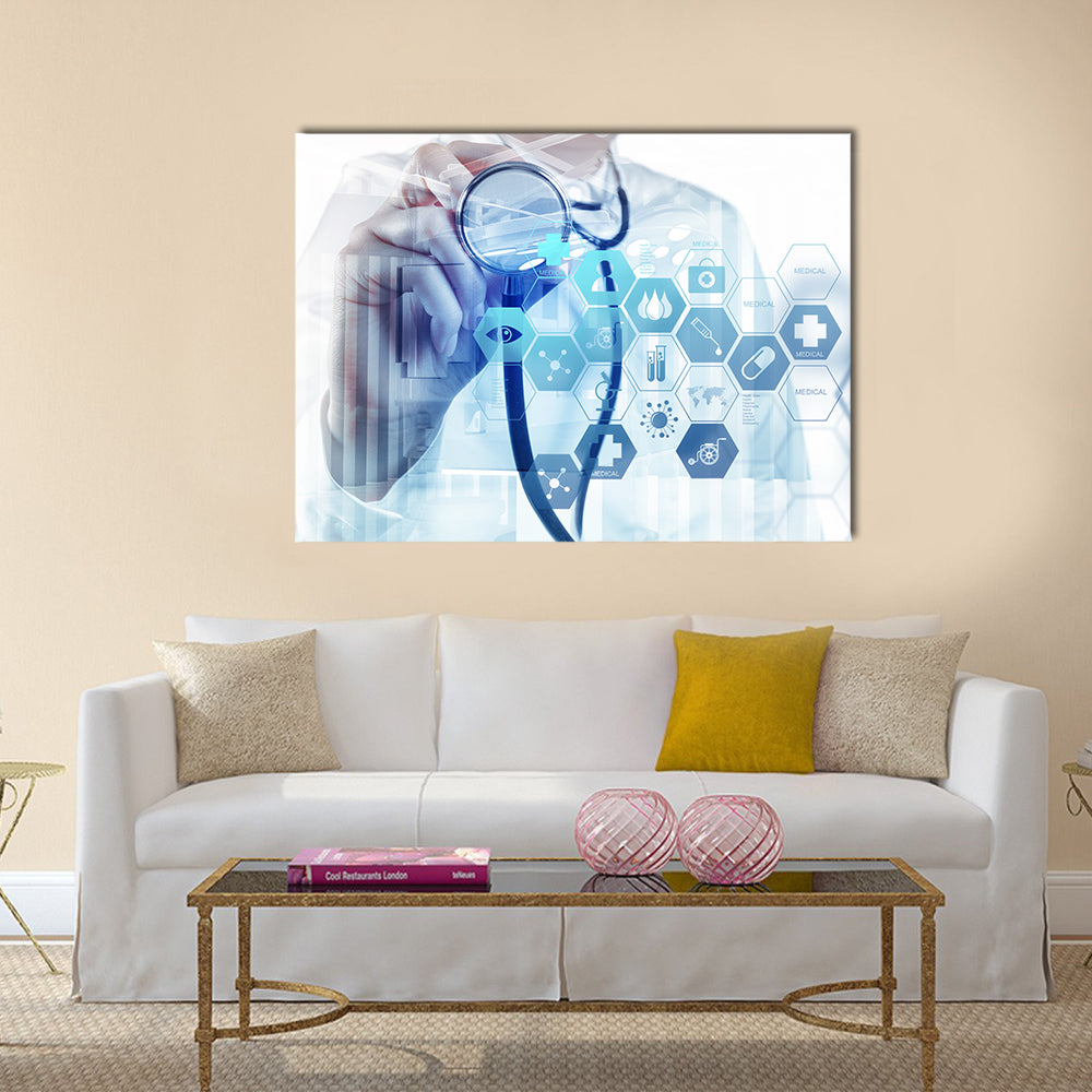 Smart Medical Doctor Digital Canvas Wall Art