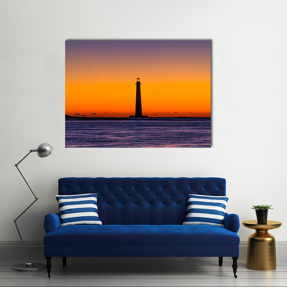 Morris Island Lighthouse at Sunset Canvas Wall Art