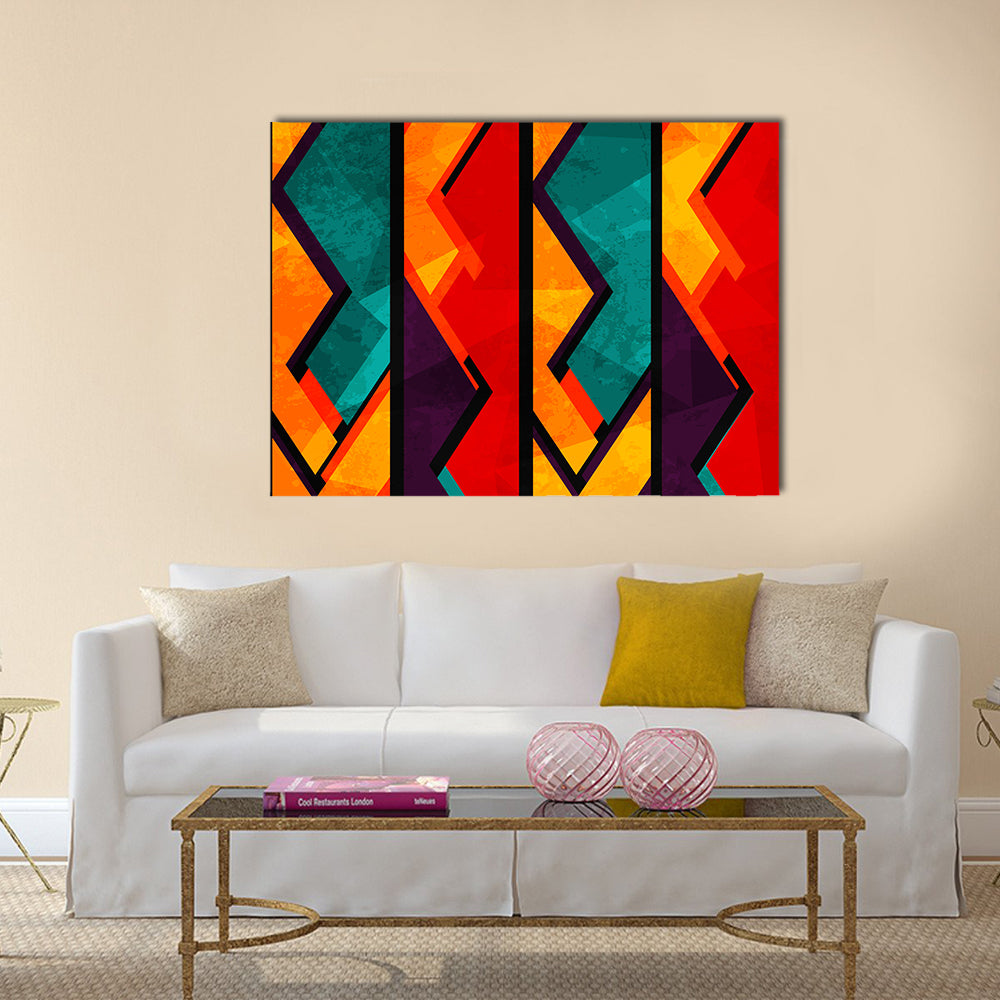 African Geometric Abstract Pattern Canvas Wall Art