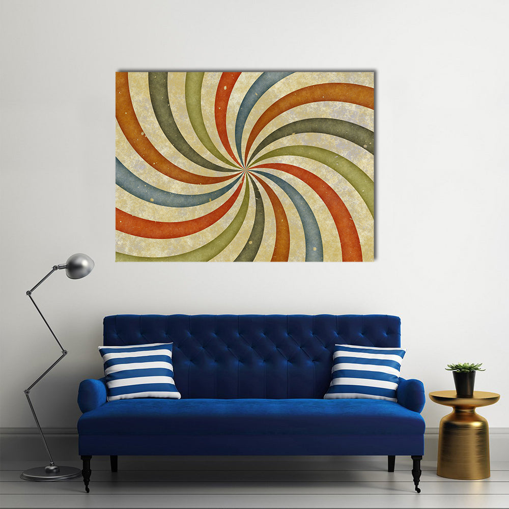 Vintage Swirling Spiral Abstract Canvas Wall Art