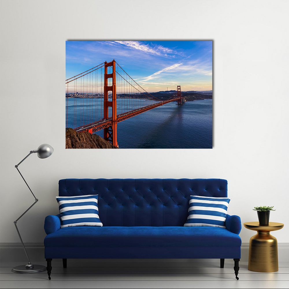 Golden Gate Bridge at Golden Hour San Francisco Canvas Wall Art