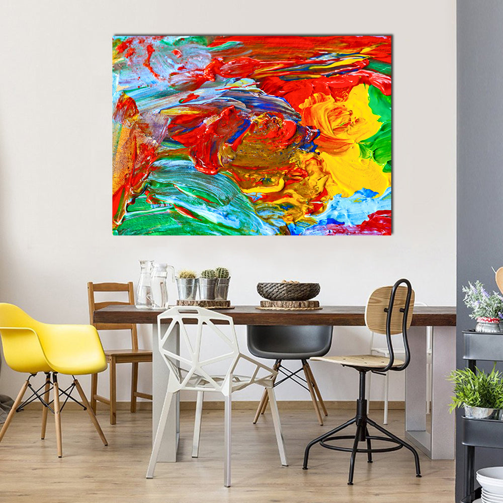 Oil Brushstrokes Abstract Painting Canvas Wall Art
